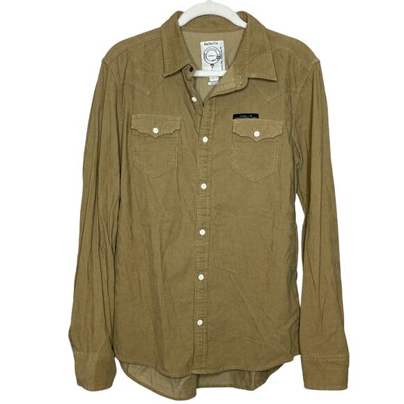 Diesel Brown Corduroy Western Button Front Shirt Size Large - Picture 1 of 6